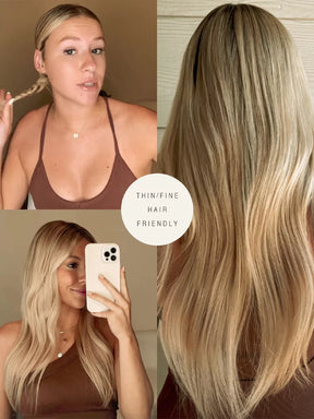 Champagne Blonde Highlights Invisible Clip-Ins 18" (100g)