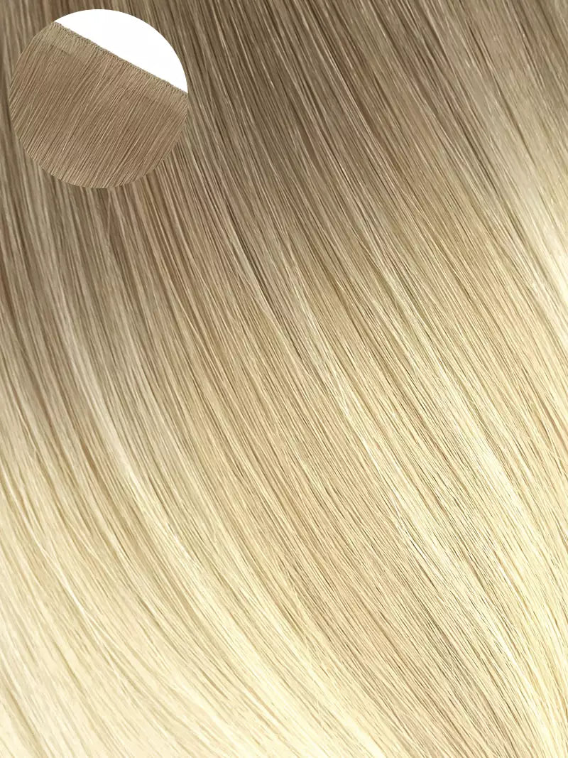 Champagne Blonde Balayage Invisible Tape In Weft-100% Vigin Hair